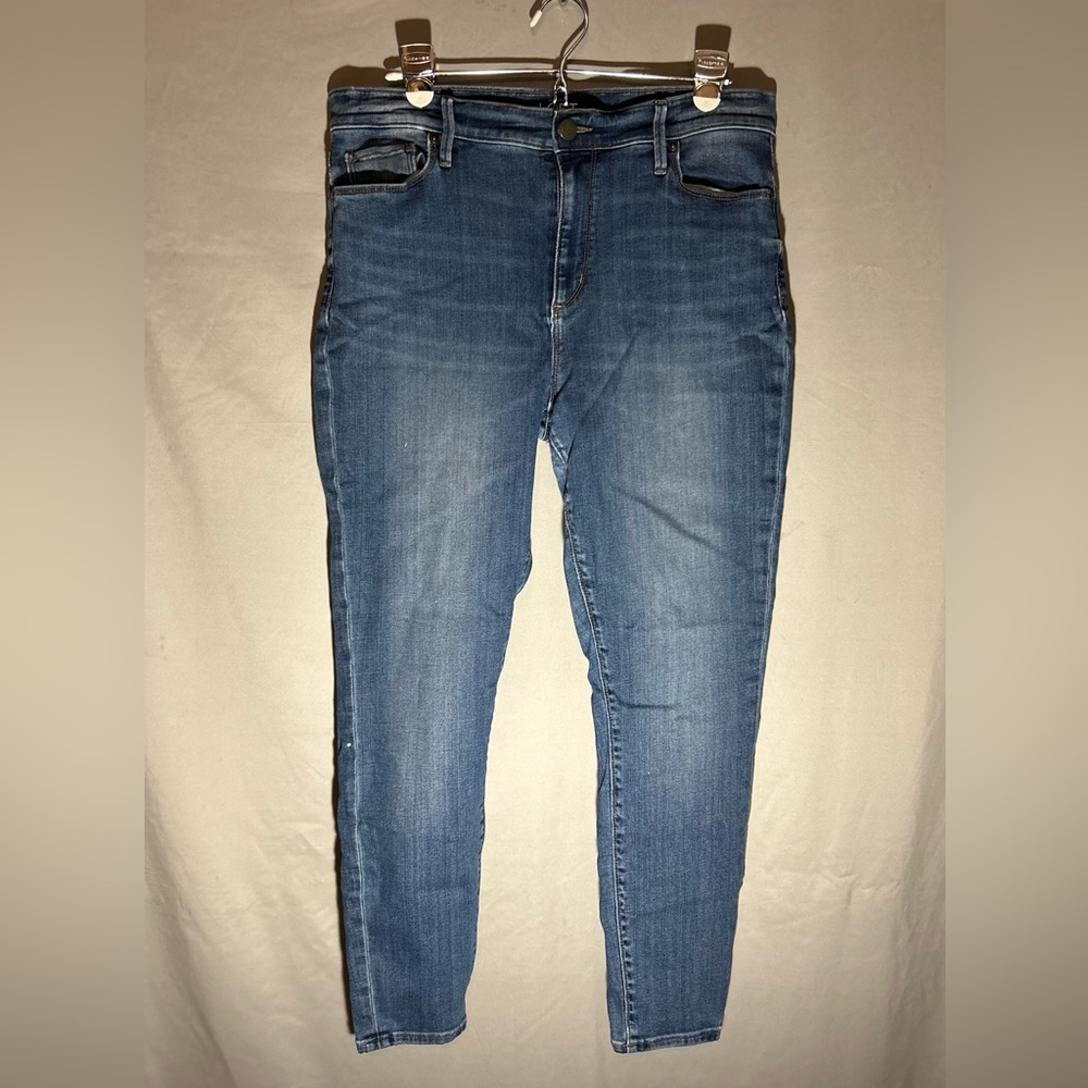 Size 10 Loft high rise skinny ankle jeans, mid-light wash
